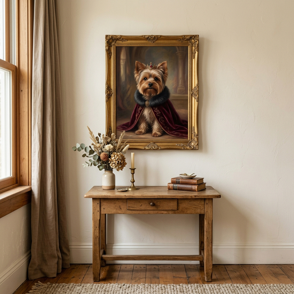 Royal Yorkie custom portrait mockup